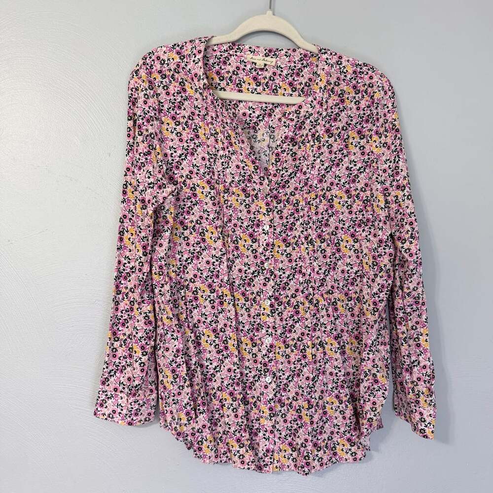 Jane and Delancey Womens Blouse Top Size M Cottagecore Pink Spring Floral